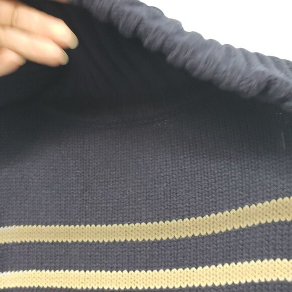 G Label by Goop GWYN Shand Merino Wool Sweater Half Zip Blue White Cream - Picture 8 of 11